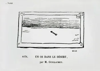 Een Bot in de Woestijn, karikatuur van een schilderij De Woestijn door Gustave Guillaumet uit 